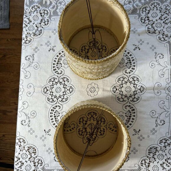 Vintage gold Baroque style lampshades - Picture 5 of 10